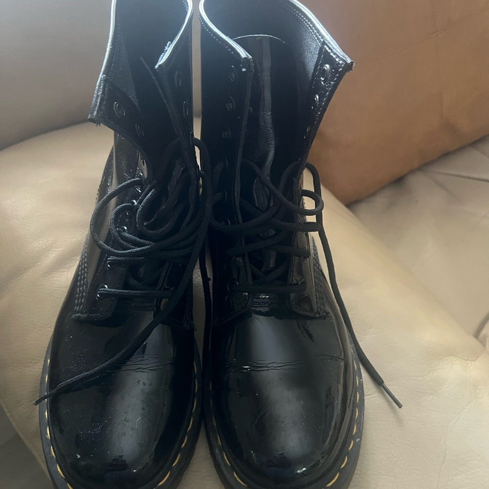 Dr. Martens Shiny Black Lace-Up Boots